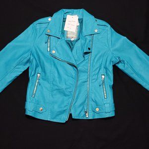 super cute turquoise moto jacket